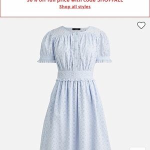 Button front eyelet mini dress